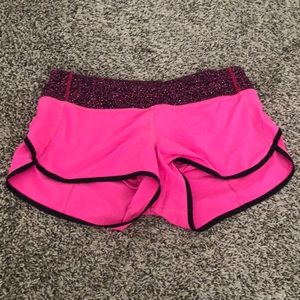 Pink size 6 2.5 lulu Lemon shorts